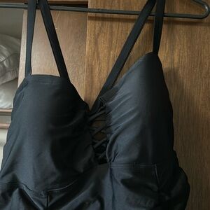 Torrid black runched swim one piece + bonus swimsuit